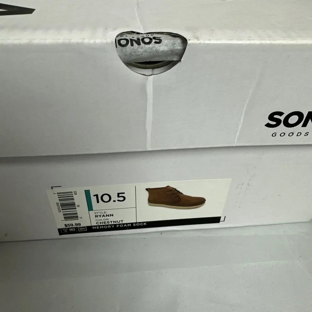 Sonoma Goods for Life Men’s Ryann Chukka Boots Chestnut Memory Foam NWT Size10.5